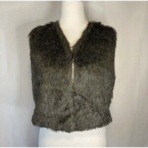 Faux Fur Vest XL Brown Sleeveless Short Boho Whimsigoth Fairy Glam Pennylane